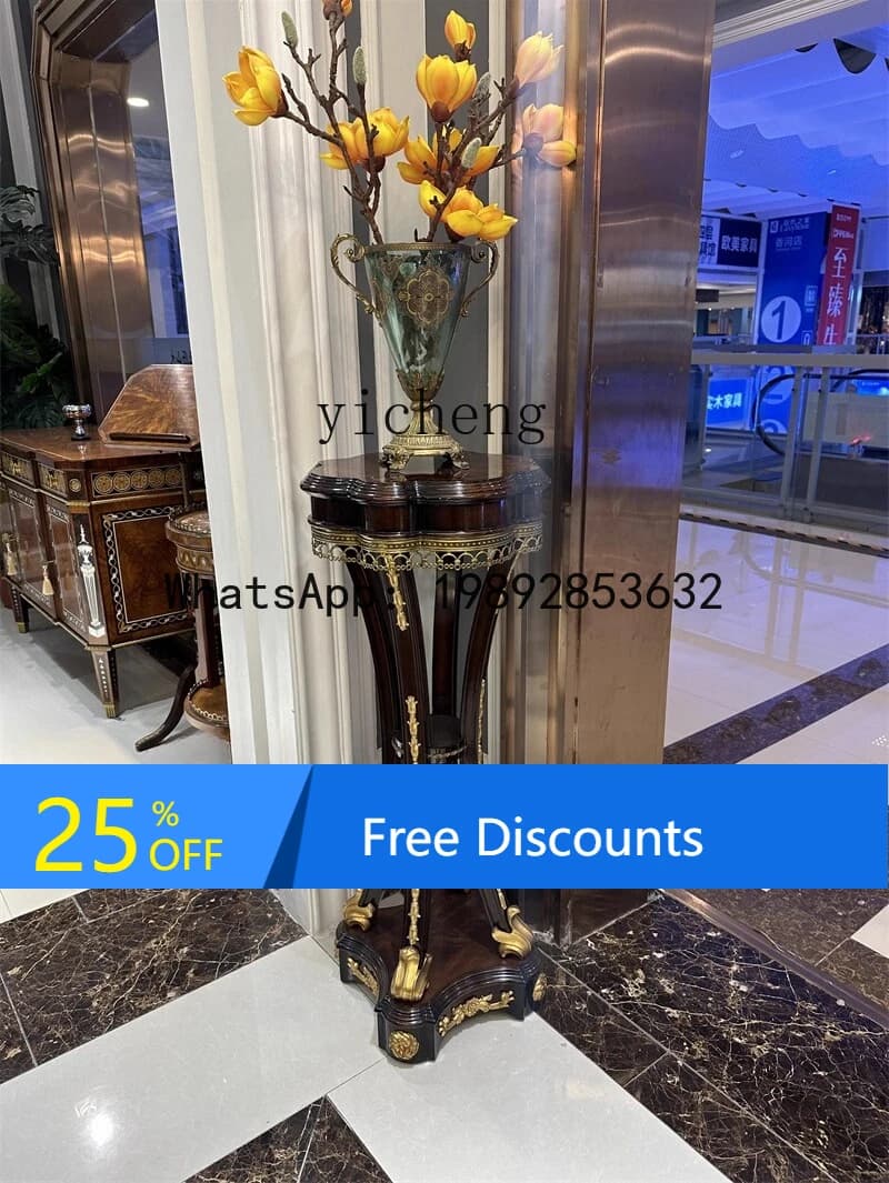 Flower Stand Storage Solid Wood Flower Stand Living Room Floor Display Indoor Bonsai Stand European Style
