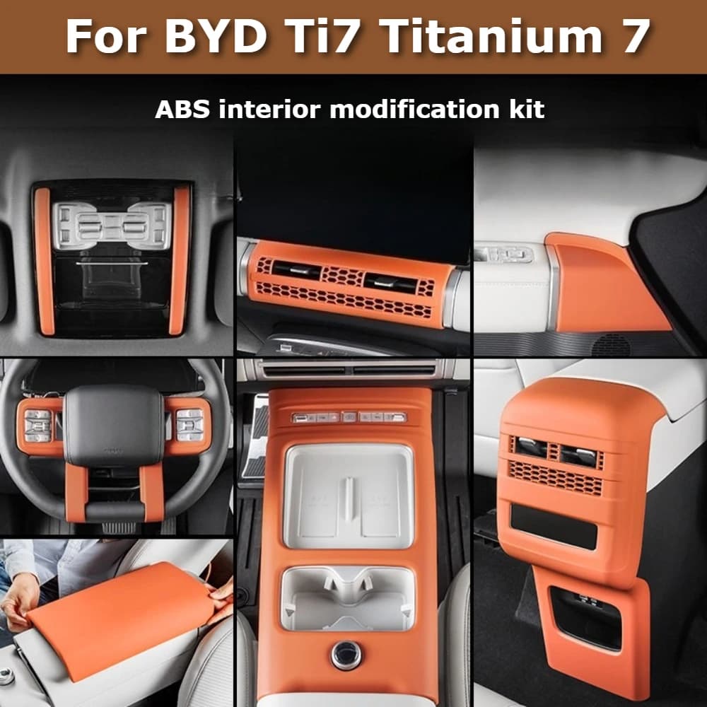 For BYD Ti7 Titanium 7 2025 2026 ABS Center Console Gear Shift Panel Cover Steering Wheel Trim  OEM Color Interior Upgrade