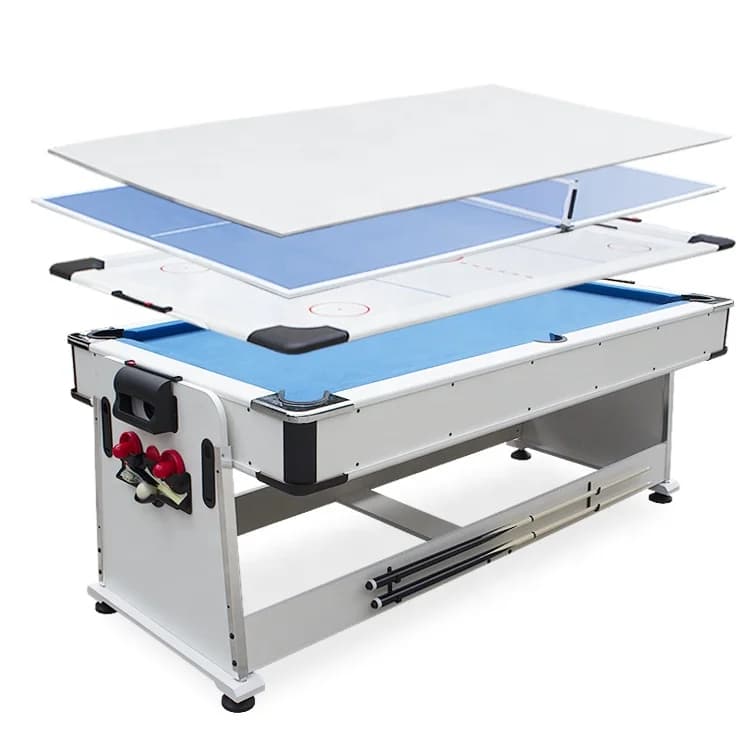 Stylish 4 in 1 Multifunctional American Premium White Pool Table