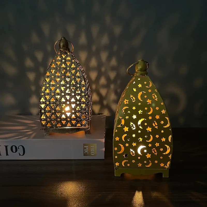 Vintage Moroccan Candle Holder Home Decoration Ornament Hollow House Festival Living Room Decoration