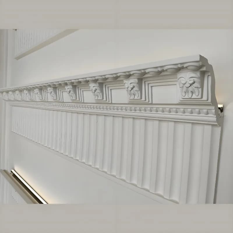 JM1056 Ceiling Decoration Material PU Lines Carved Ceiling Corner Lines PU Decoration Building Materials