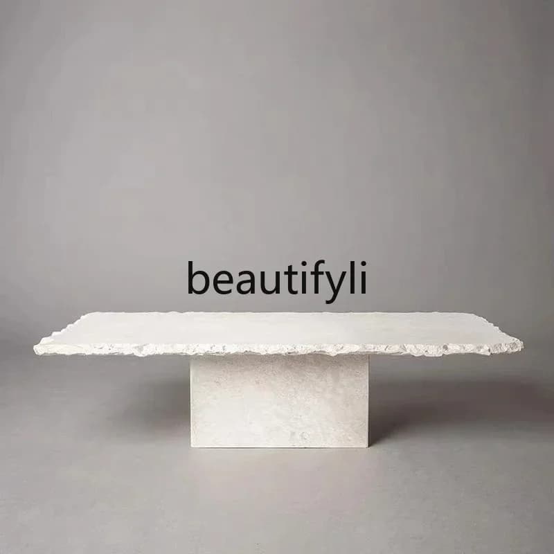 G Natural marble, square coffee table, broken marble travertine coffee table, living room square coffee table