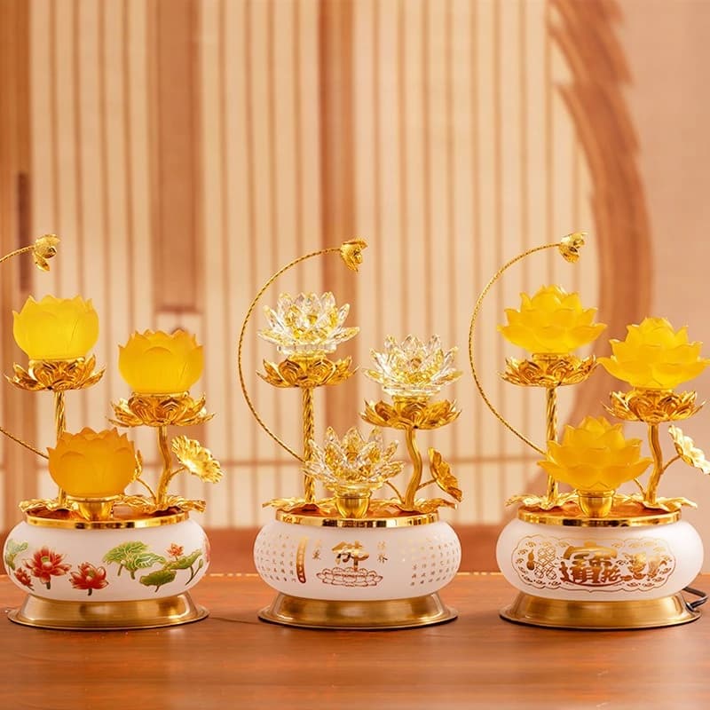 Cz home bodhisattva lotus offering buddha colorful glass crystal offering buddha everlasting ornament