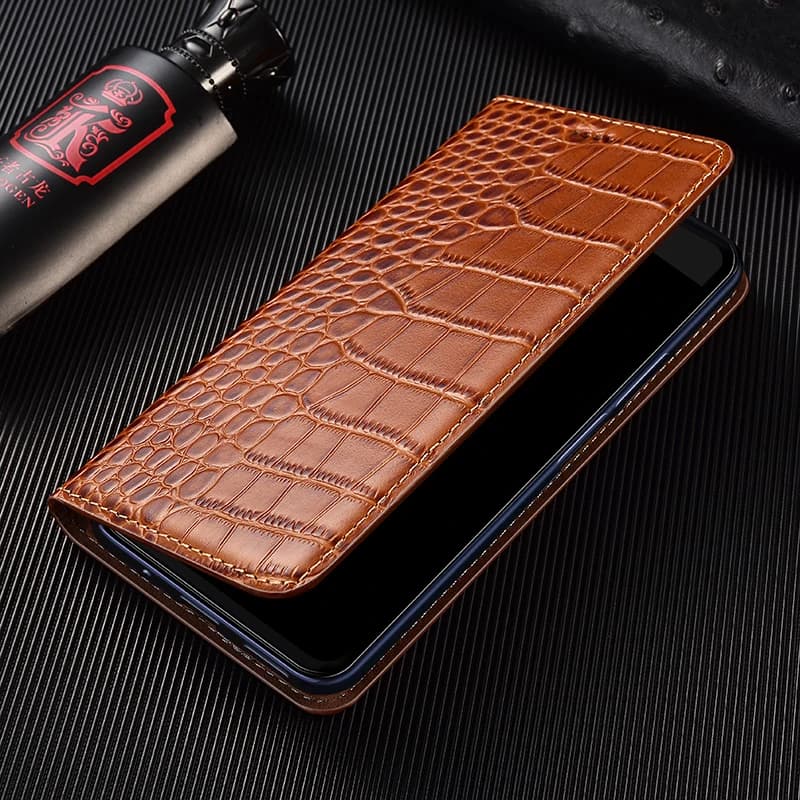 For Asus Zenfone 5 5Z 6 7 8 9 10 11 12 Ultra Flip ZE630KL ZE620KL Pro Crocodile Pattern Genuine Leather Flip Phone Case Cowhide