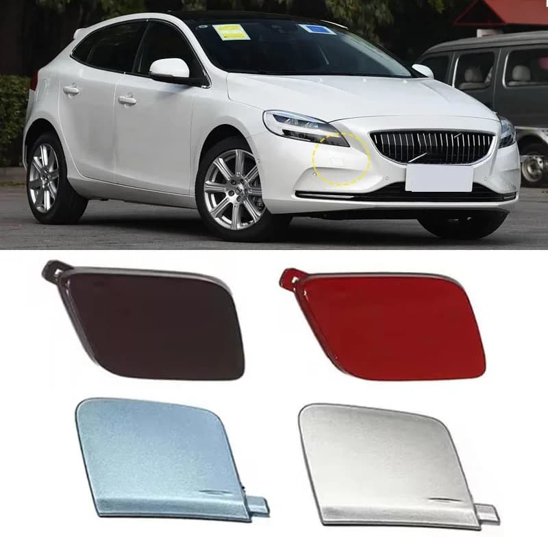Front Rear Bumper Tow Hook Cover For Volvo V40 2013 2014 2015 2016 - 2019 Towing Trailer Hauling Eye Cap Lid
