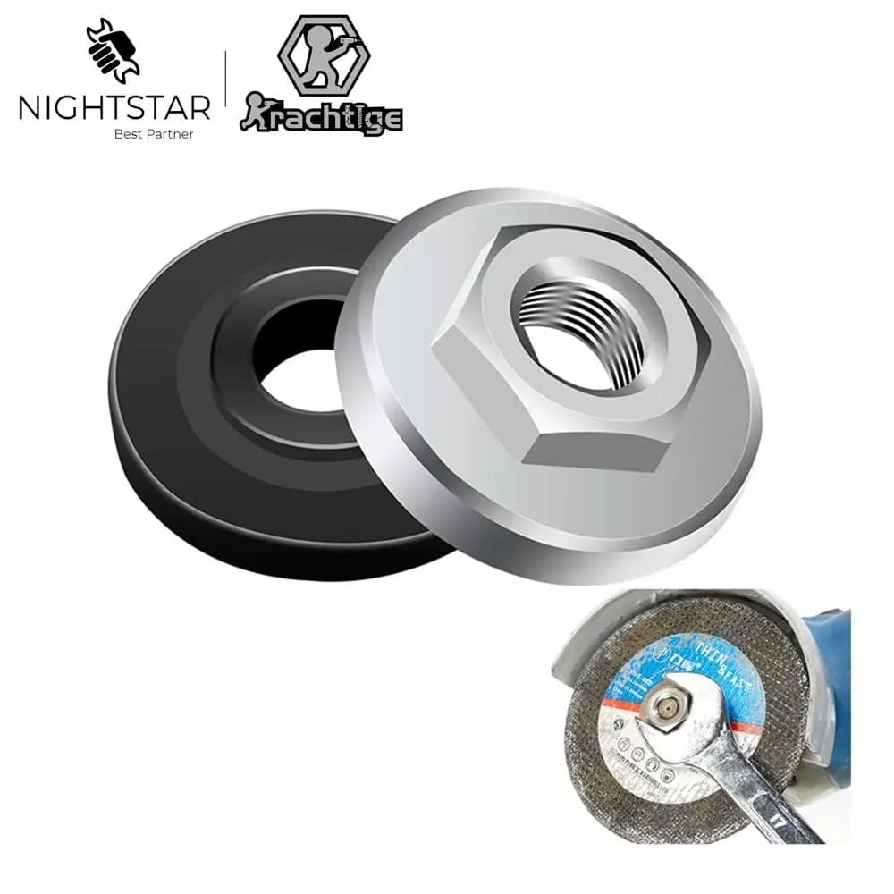 2Pcs M10 Thread Angle Grinder Inner Outer Flange Nut Set for 10mm Spindle Thread Power Tool Grinders Nuts Grinding Tools