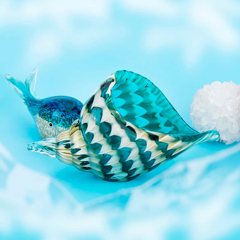 Hand Blown Creativity Conch Seashell Figurine Home Office Decorative Art Glass Sculpture of Conch Modern Beautiful Decor Crafts