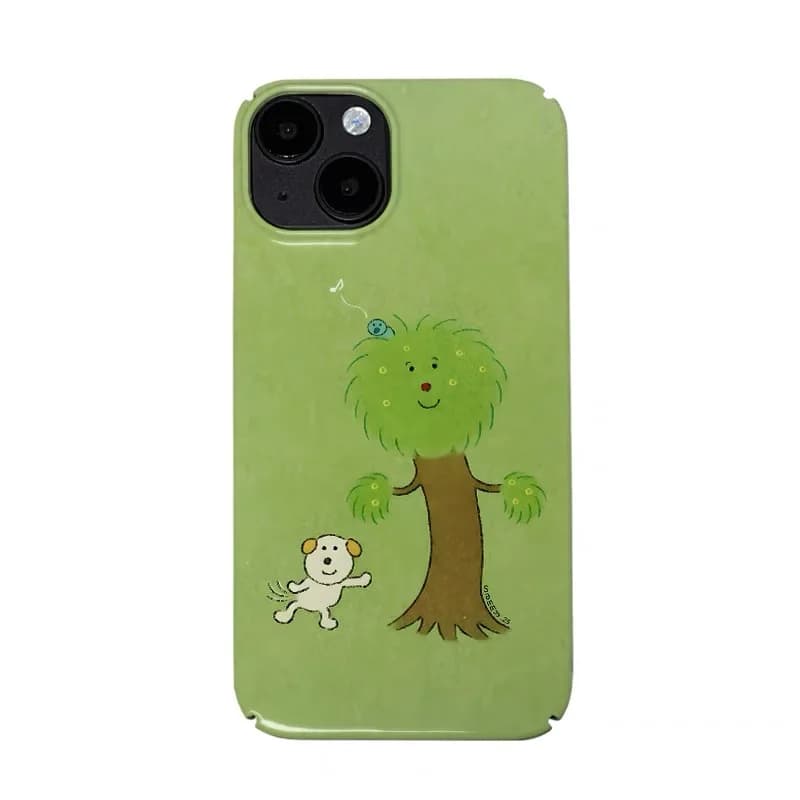 Green Cartoon Funny Hairy Tree Phone Case for IPHONE 17 Air 16E 15 PROMAX 14 Plus 13 12 MINI 11PRO 16Plus XR Acrylic Phone Cover