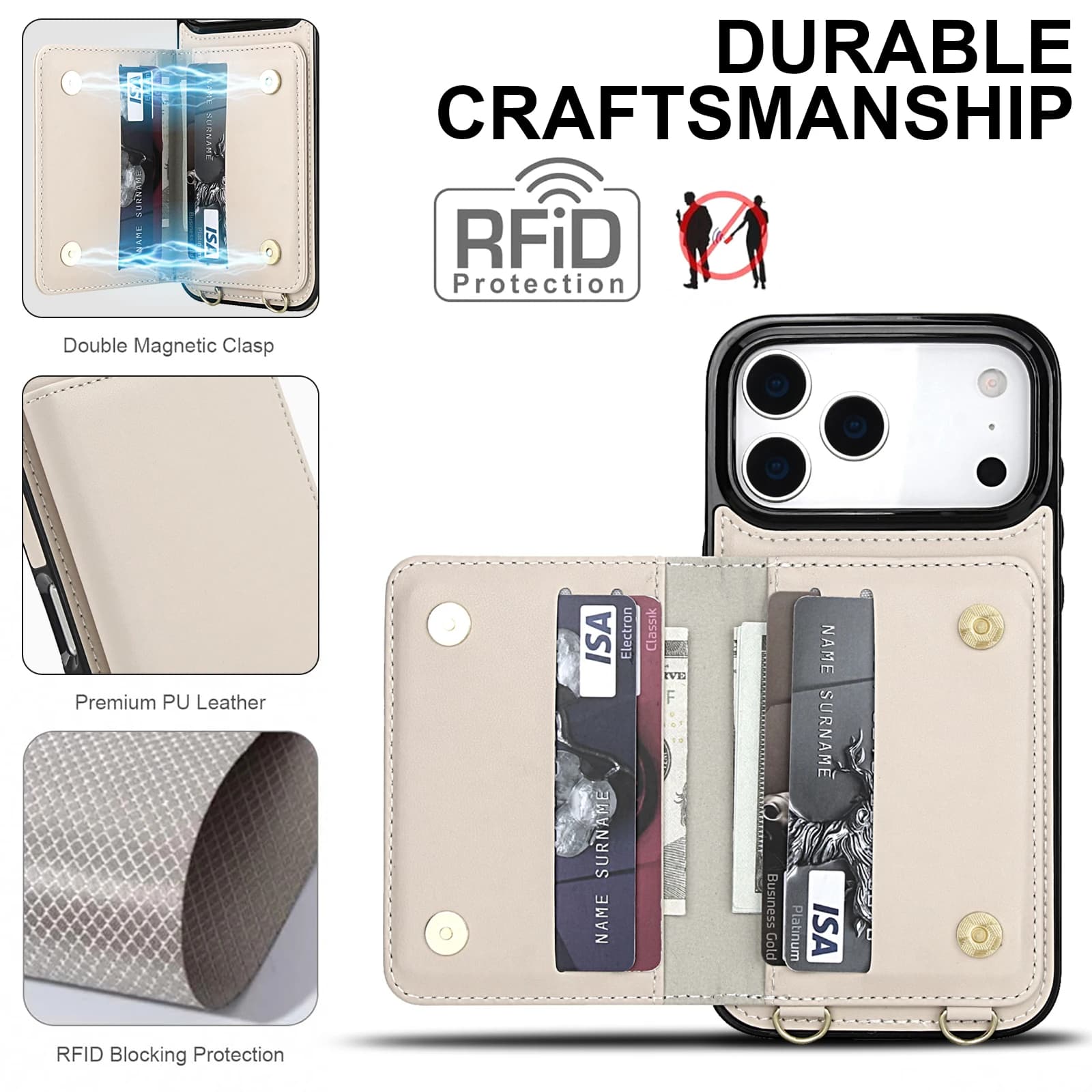 Crossbody Cards Wallet Leather Phone Case For iPhone 18 Pro Max 17 16 15 14 13 12 11 Pro Max Plus Air Shockproof Protection Case