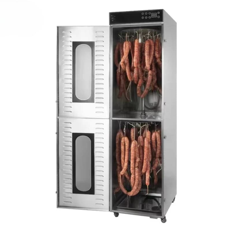 Double cabinet stainless steel, sausage dryer, rotary food dehydrator