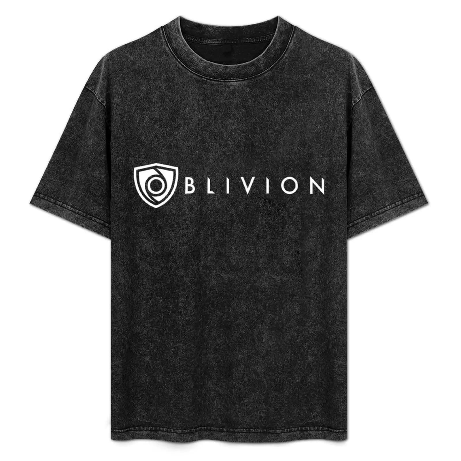 Oblivion PvM - White Logo & Lettering T-Shirt Work Style Casual T-Shirt