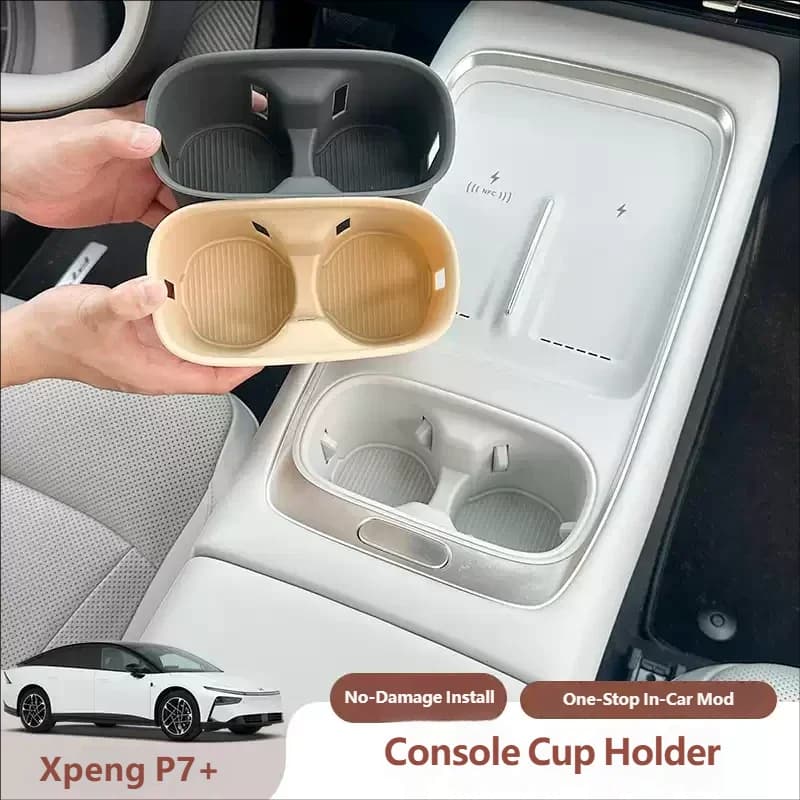 For XPENG P7+ 2026 2027 Car Water Cup Holder Central Control Drinks Holder Storage Tray Accessories Fit Right Rudder