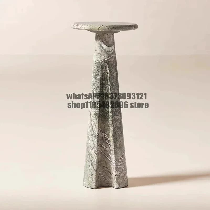 Minimalist natural marble round sofa small edge sofa creative corner