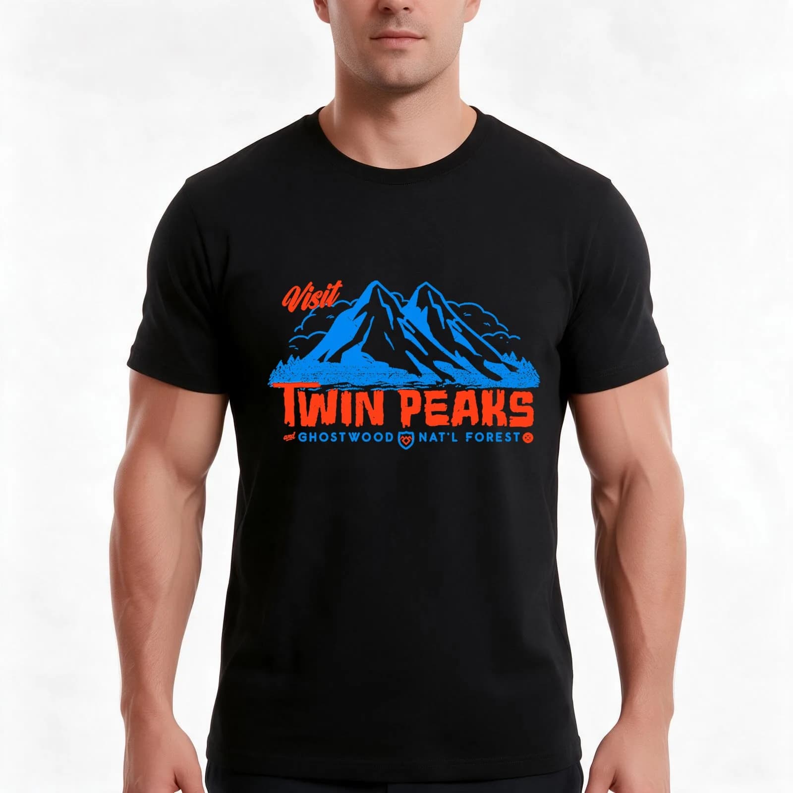 Visit Twin Peaks T-Shirt, Summer Casual Cotton Tee, Oversized Streetwear Tops, Vintage Graphic Print, Loose Fit Short Sleeve