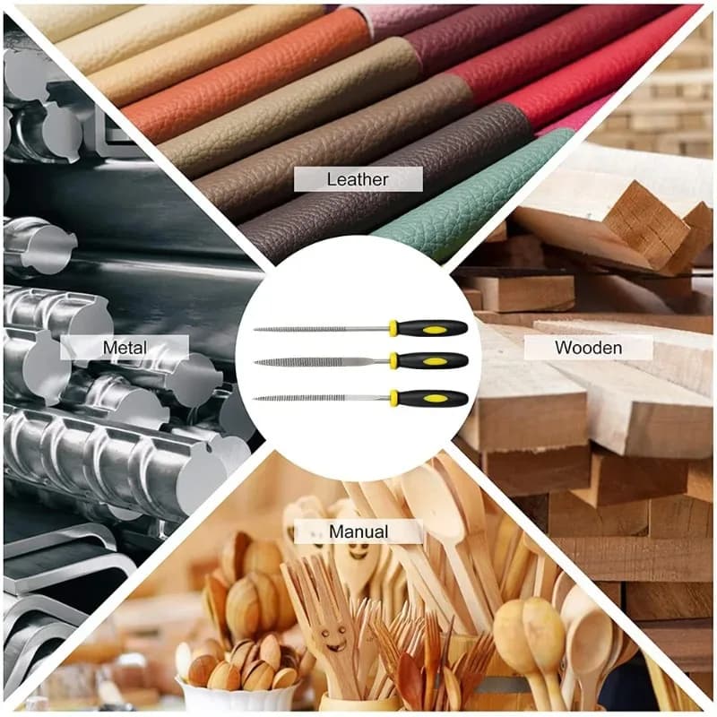 6x 140mm Mini Metal Rasp Needle Files Set Hand Tools for Wood Carving Steel Filing Woodworking