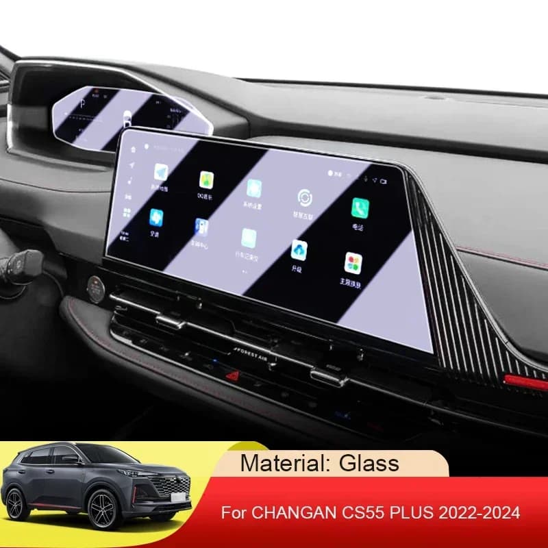 For CHANGAN CS55 PLUS 2022-2024 Car GPS Navigation Screen Protect Tempered Film Auto Dashboard Display Sticker Accessory