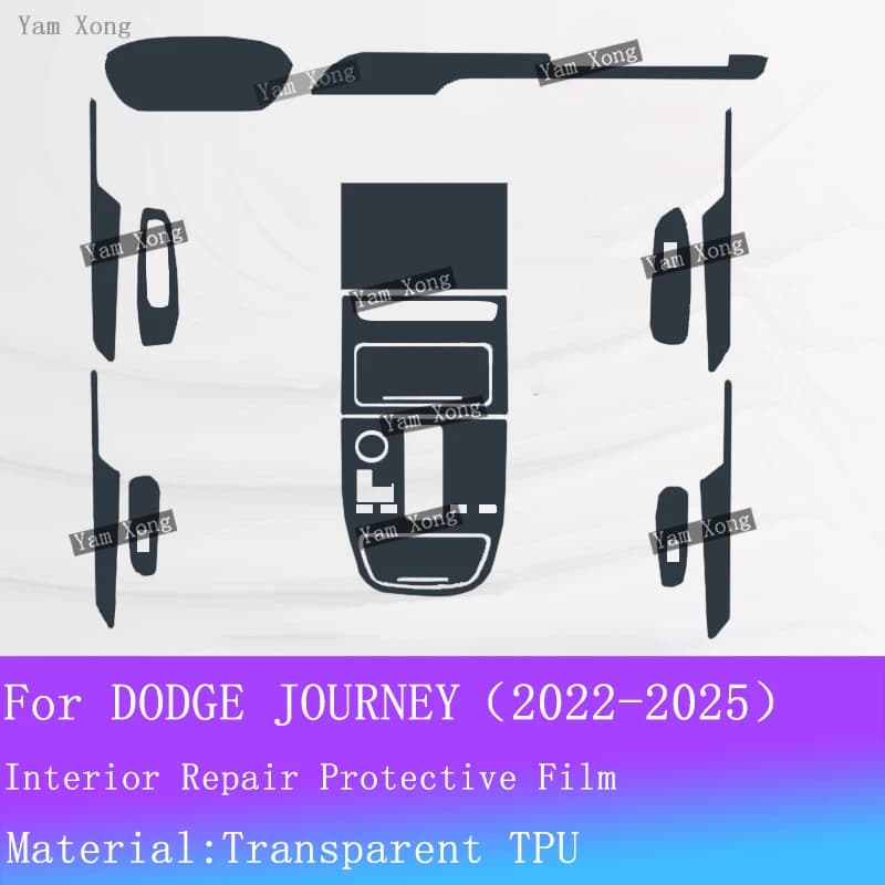 For Dodge Journey Interior Film Transparent Anti-Scratch Sticker LED Navigation Screen & Center Console Gear Panel Protection