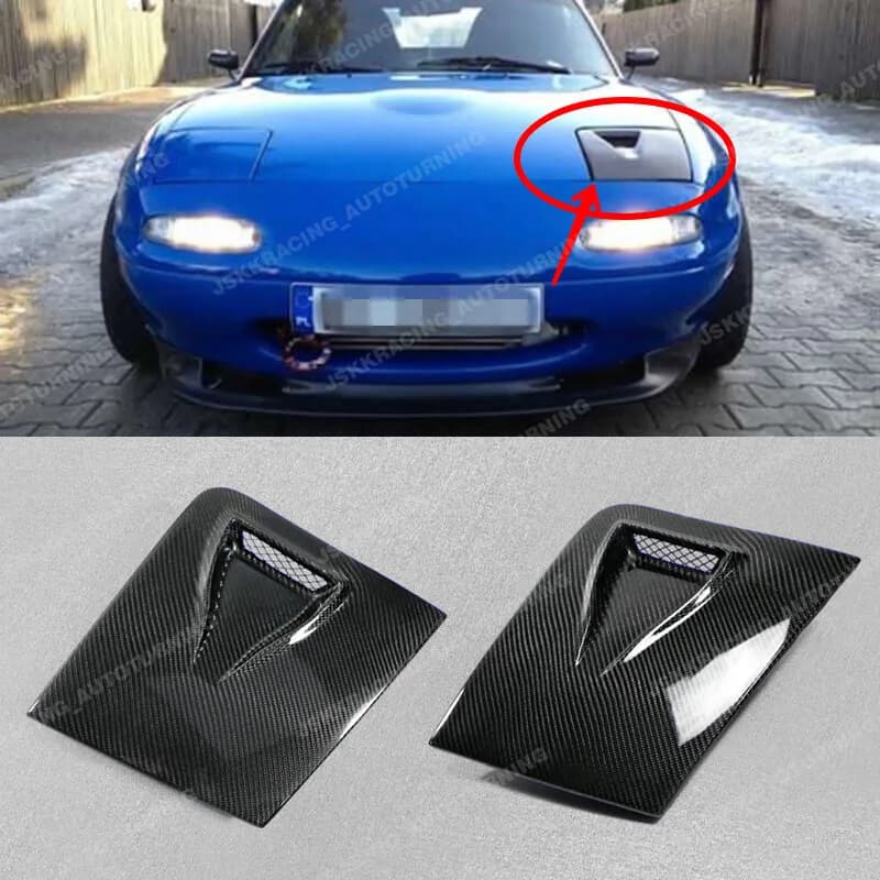 For Mazda MX5 MK1 NA Miata Carbon Fiber (LHS) Front Vented Headlight Trim Cover