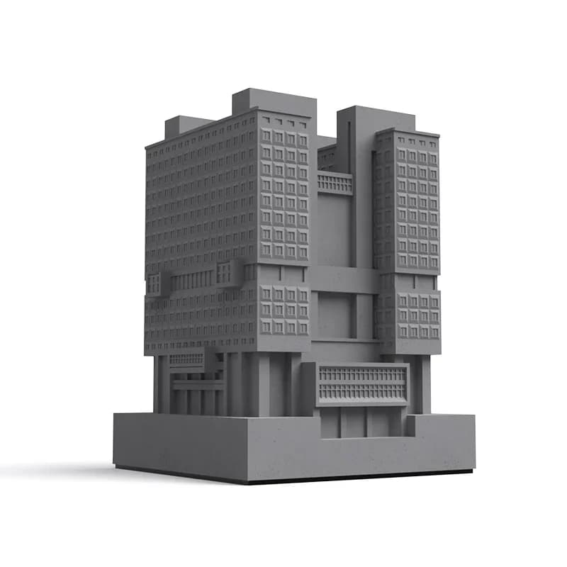 Soviet Palace Cement Micro-Architecture Pen Holder Personality Creative Desktop Storage Miniature Building Industrial Style
