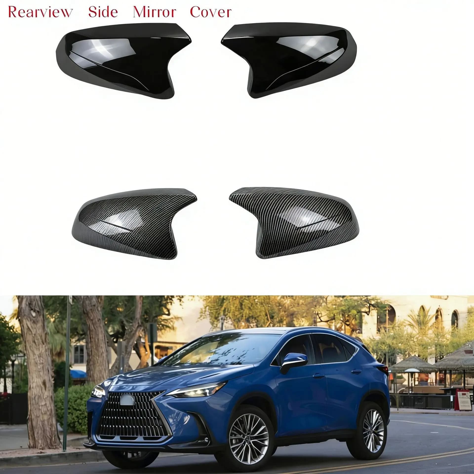 Suitable for Lexus RX350 RX450H NX200 NX300 modified horn rearview mirror cover 15-24