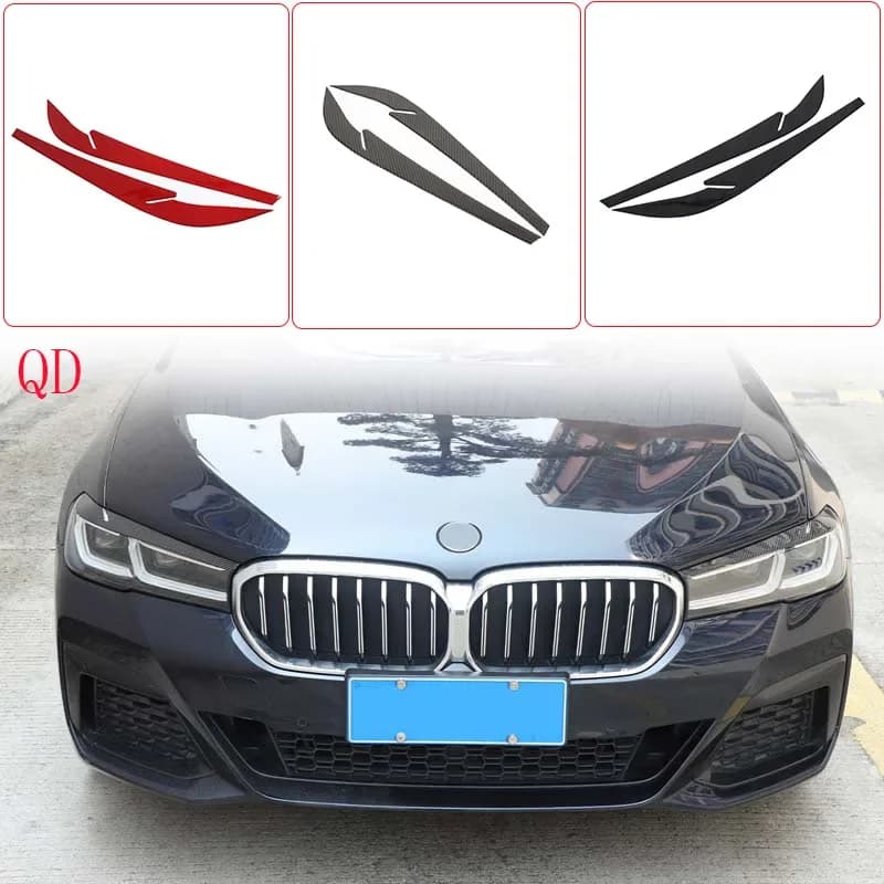 For BMW 5 Series G30 2018-2023 Soft Carbon Fiber Car Headlight Eyebrow Decorative Strip Stick Exterior Protection Accessories