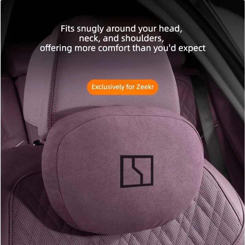 For Zeekr 7X 001 009 7GT 9X Original Style Suede Car Headrest Neck Support Pillow Lumbar Back Cushion Auto Interior Accessories