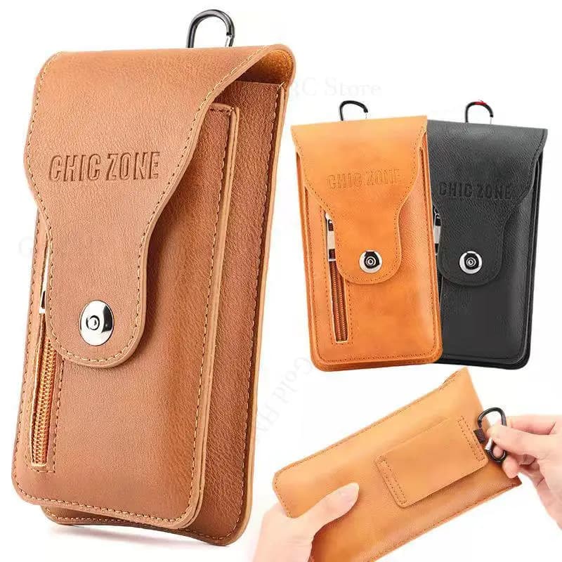 Soft Leather Phone Pouch For Fairphone 6 5 4 3 Plus Magnetic Flip Cover Phone Case For Fairphone 4 3 Belt Clip Holster Waist Bag