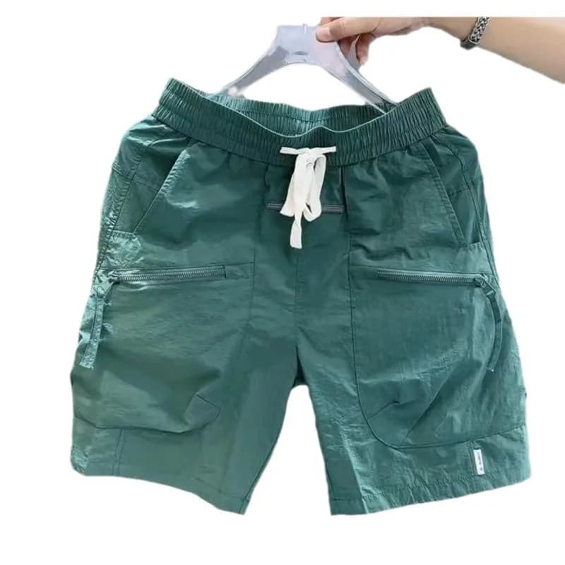 Summer New Men's Shorts Quick-Drying Pocket Zipper Cargo Shorts  Loose Couple Thin Five Pants Fashion