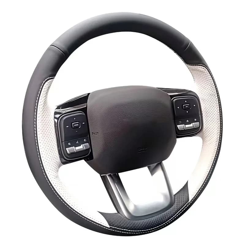 For HAVAL 2th Dargo Hand Sewn Needle Thread Car Steering Wheel Cover Circular Type Car Accessories Genuine Leather Anti Slip