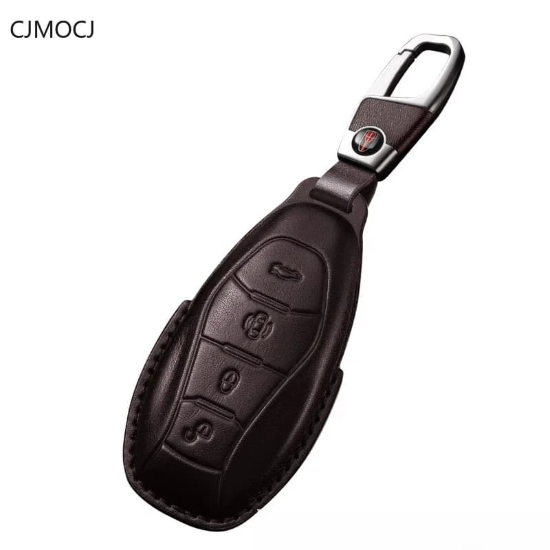 Premium Genuine Leather Key Cover Case for Hongqi H5/HS5 / HS3 / H6 / H9 / HS7 / HQ9 (2024) - Full Wrap Protective Key Fob Shell