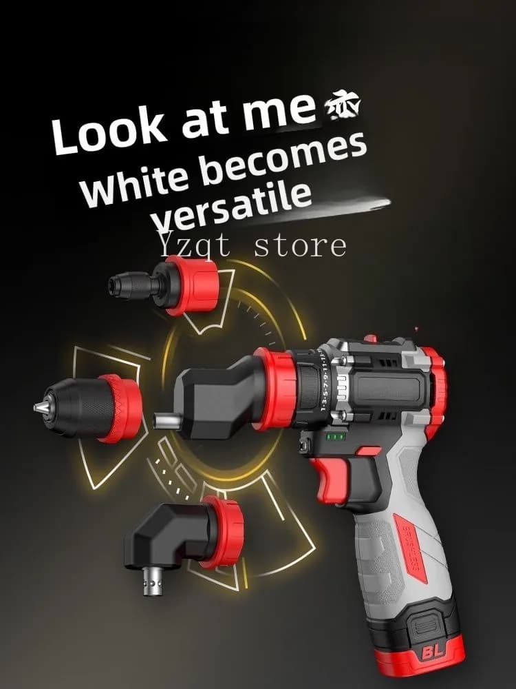 Brushless electric drill four-purpose small steel cannon four-head lithium electric  quick change chuck household multi