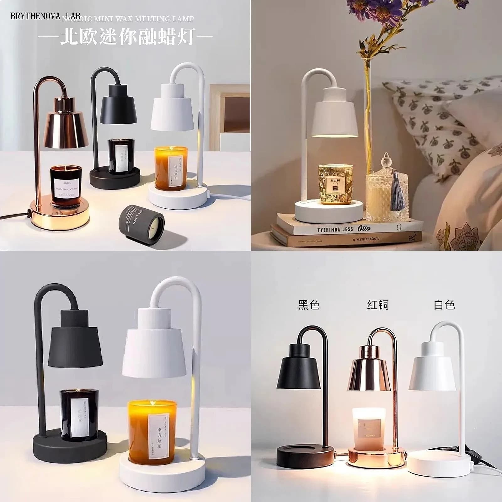 Minimalism Safe Candle Melt Warmer Light Dimming Switch Electric Candle Melting Lamp Table Essential Oil Aroma Diffuser Lamps