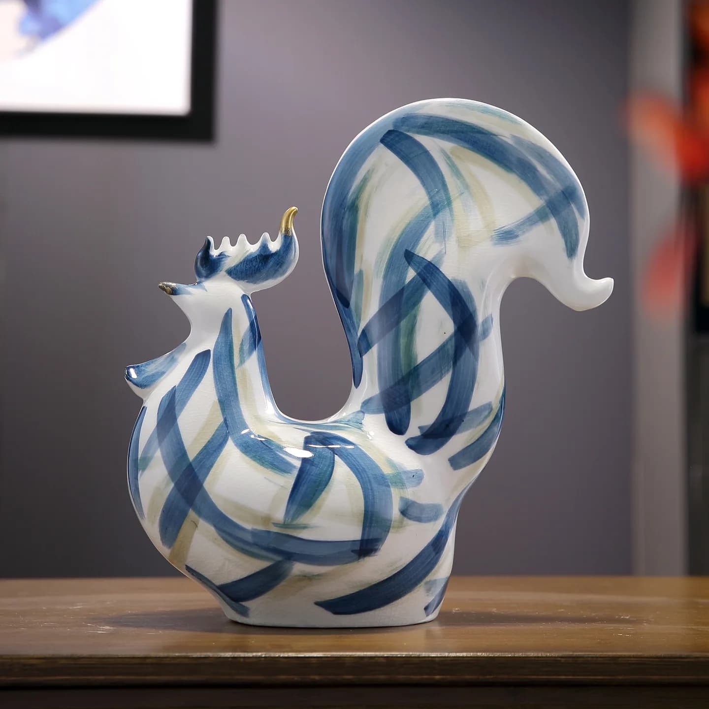 PYJ hand-painted rooster gourd high-end ornament modern creative ceramic craft decoration