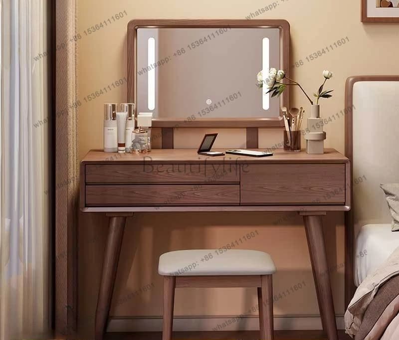 Solid wood dresser storage cabinet modern simple new Chinese dressing table integrated