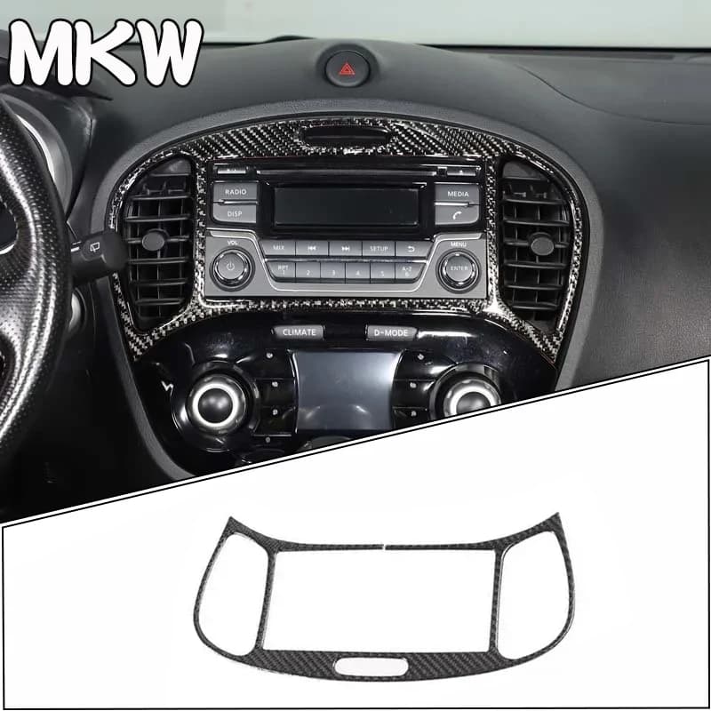 For Nissan JUKE Infiniti ESQ 2011-2019 Soft Carbon Fiber Car Center Console CD Adjustment Panel Trim Sticker Accessories