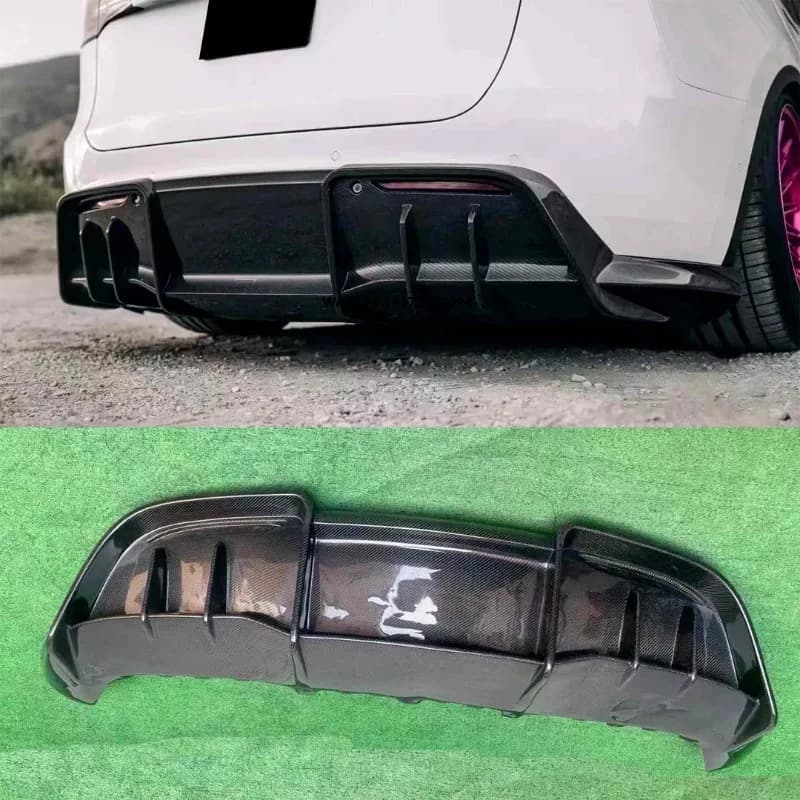 New Model Y Carbon Fiber Bumper with Exhaust Cut-Outs for Model Y
