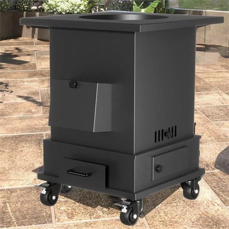 Firewood stove with oven, wood burning rural outdoor gasifier heating stove