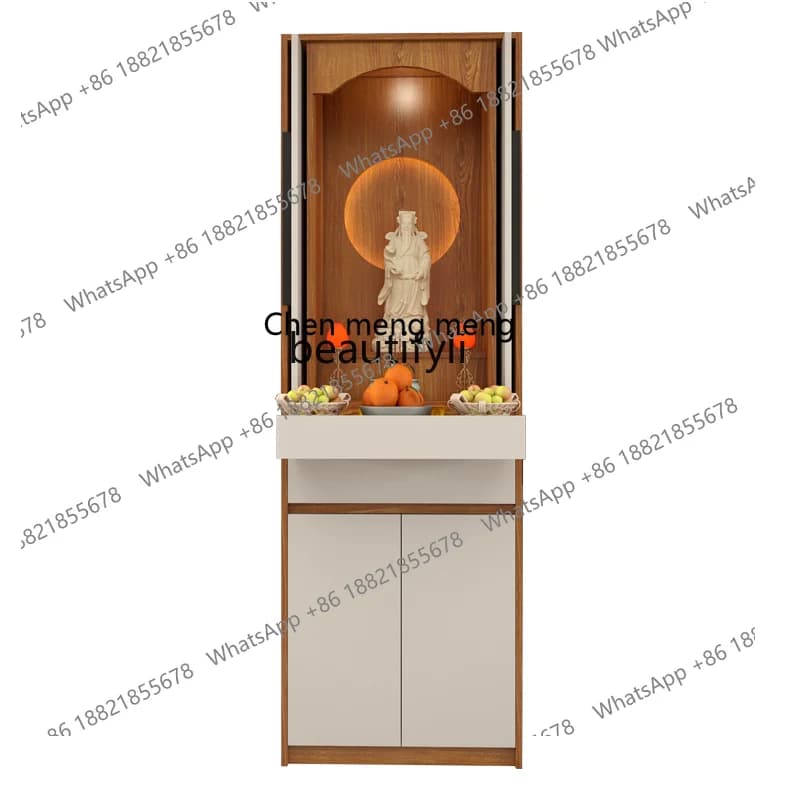 Buddhist shrine with door Modern light luxury shrine cabinet Shrine  vertical cabinet Household