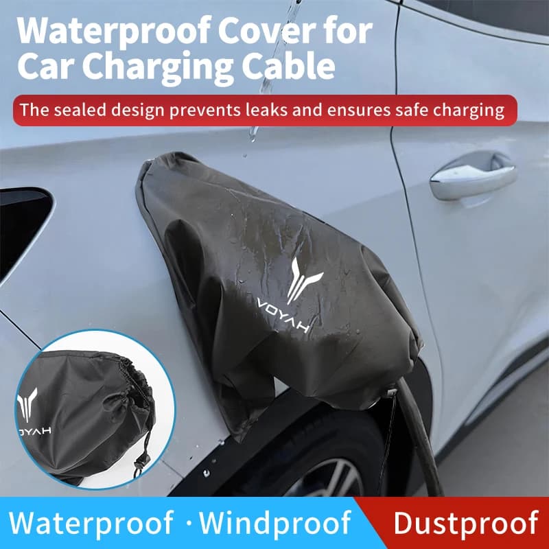 Car Oxford Cloth Charging Gun Rain Cover Charger Plug Cover Accessories For Dongfeng Voyah Free Dreamer 2021 2022 2023