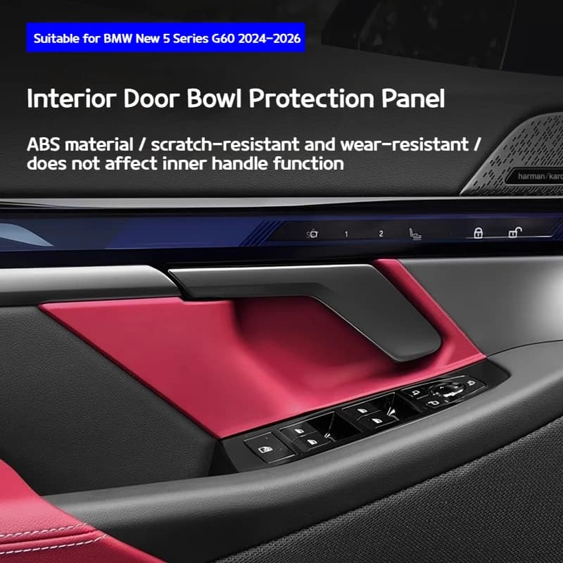 Suitable for BMW 5 Series G60 2024-2026 ASB material Car Interior modification of the inner handle door bowl protective panel