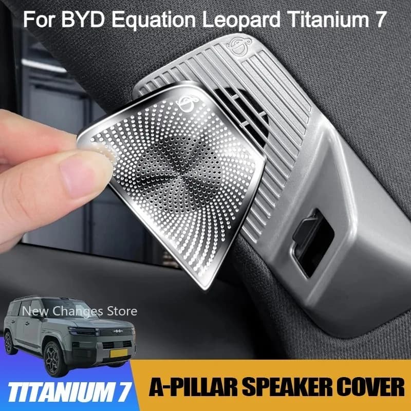For BYD Ti 7 2025 2026 A-Pillar Metal Speaker Cover Front Pillar Speaker Grille Auto Interior Accessories