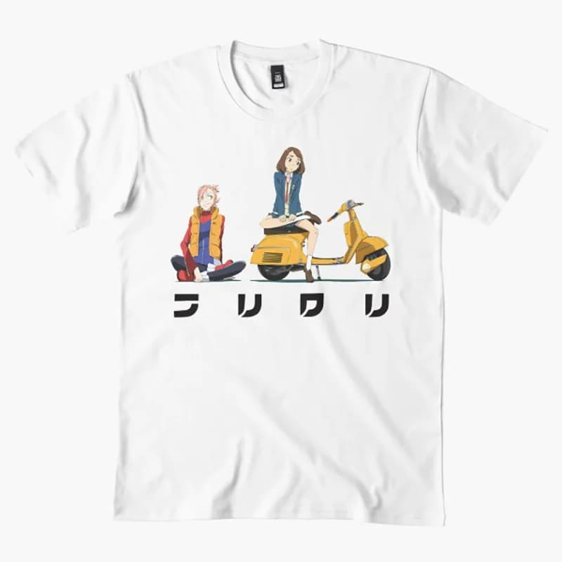 FLCL-scooter Manga Gift t shirt for Anime lover Fooly Cooly Graphic shirts Y2K clothes All size Tops Jpana Cartoon tee