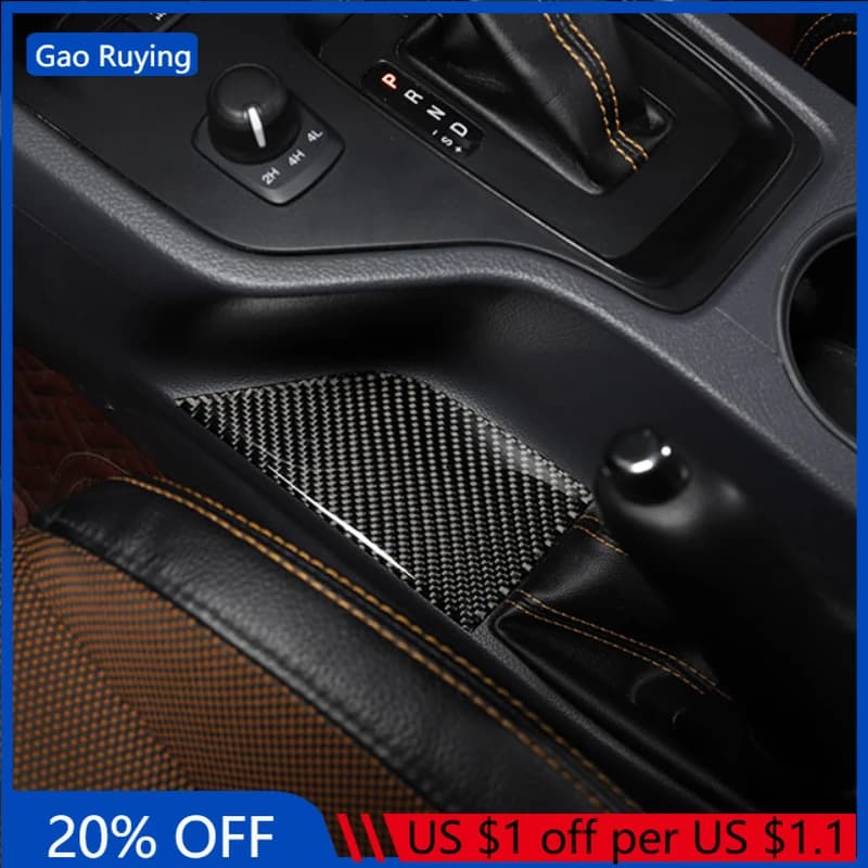Gao Ruying For Ford Ranger Wildtrak T7 T8 2015-2021 Soft Carbon Fiber Car Handbrake Slot Pad Cover Trim Sticker Car Accessories