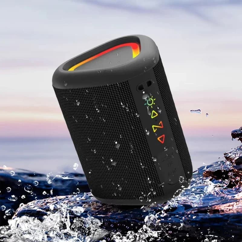 Upgraded Portable Party Speaker IPX7 Waterproof with Enhanced Bass And Color Light Emitting Diode for Outdoor Travel