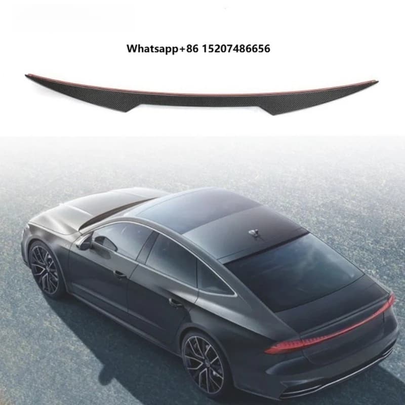 Carbon Fiber Rear Spoiler Wing with Polished Finish A7 S-Line S7 RS7 4-Door 2019-2022