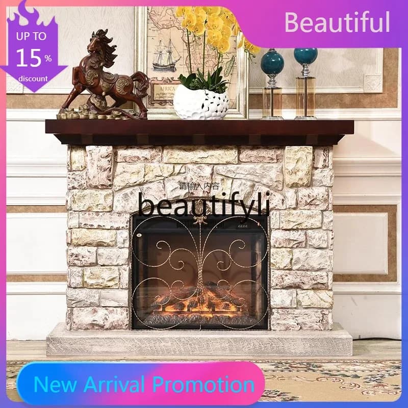KK80  American fireplace decorative cabinet simulation fire fireplace heater custom European fireplace background wall