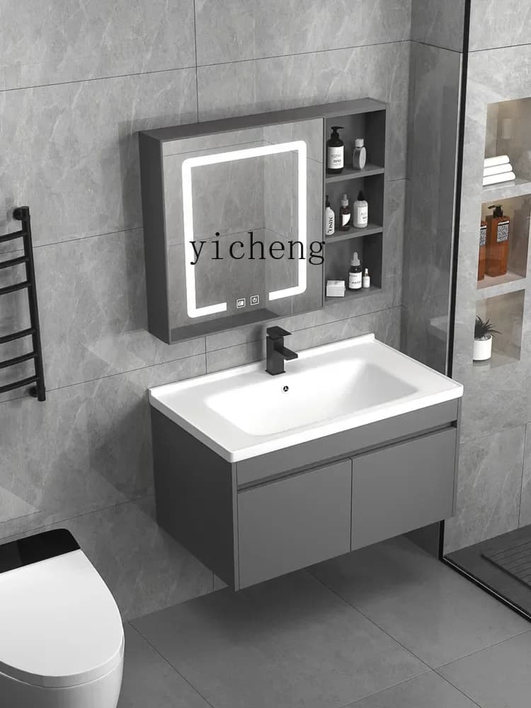 Bathroom Cabinet Bathroom Table Ceramic Integrated Wash Basin Wall-Mounted Wash Basin Combination