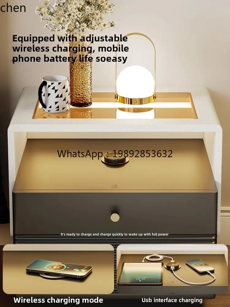 b2 smart bedside table simple light luxury bedroom storage cabinet with lamp integrated bedside