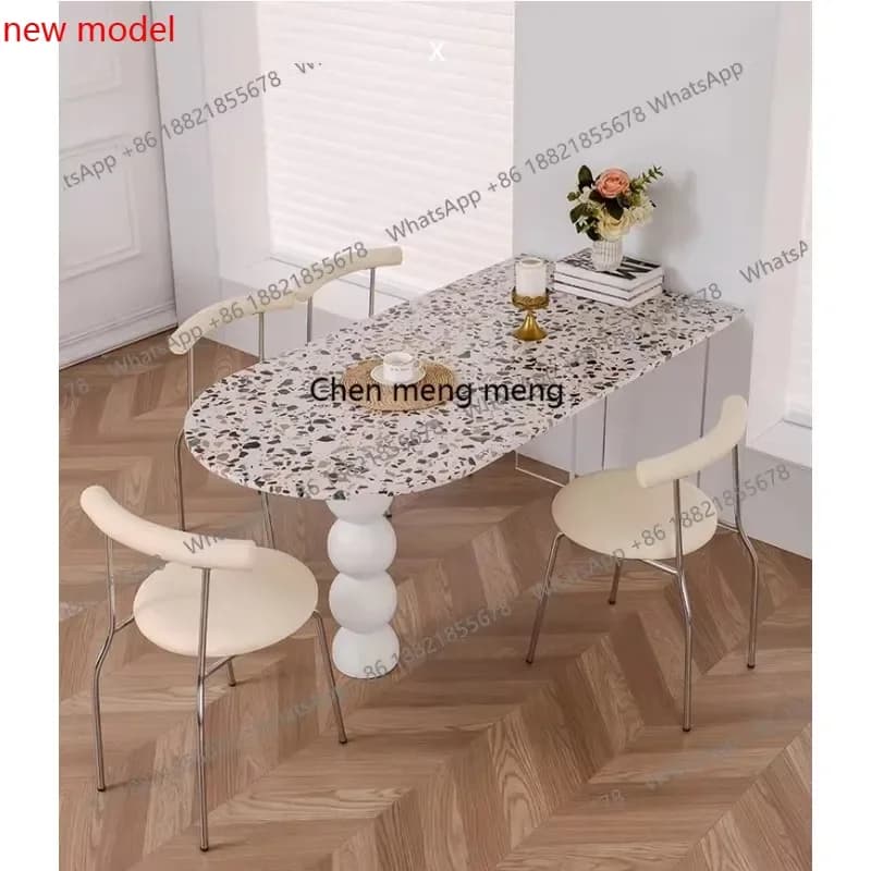 N138Designer Garden Dining Table Center Coffee Nordic High Hallway Wall Dining Table Chairs Small Restaurant Mesa Salon Furnitur