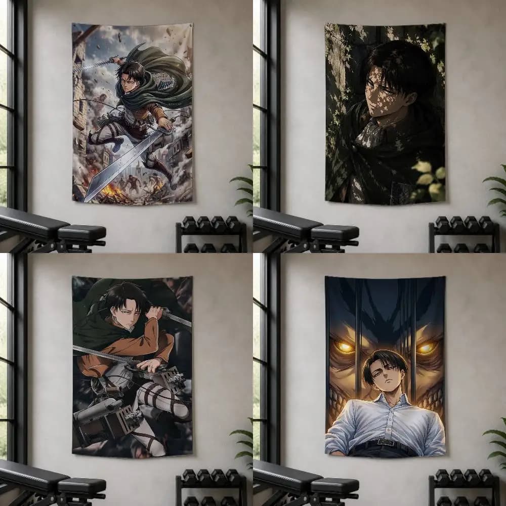 Attack Titan Levi  Decorative Wall Flag Banner for Home Garden Garage Indoor Outdoor Decor